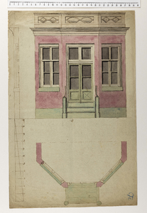 1256-7 Ontwerp voor een tuinpaviljoen op het landgoed Doorn met architraaf en fries